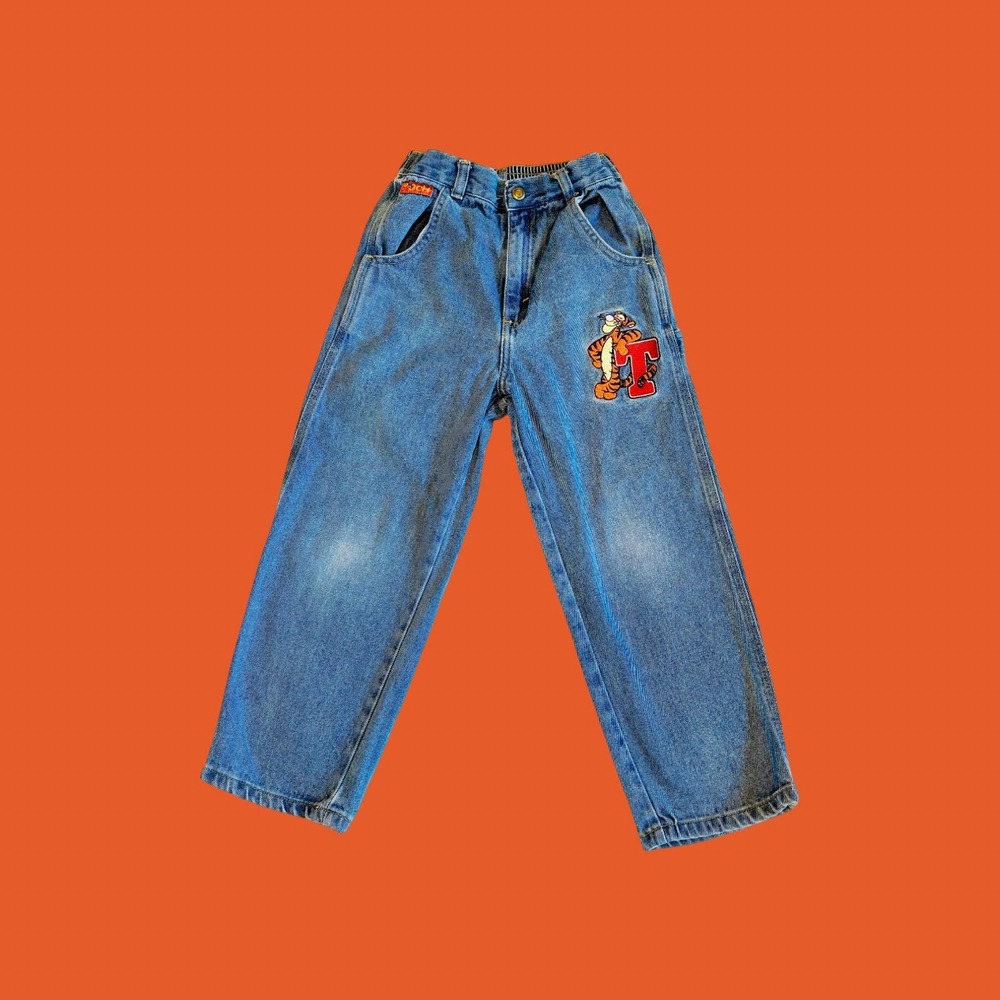 Vintage Winnie the Pooh Tigger Jeans Medium Wash Baggy Fit Kids Size 5/6